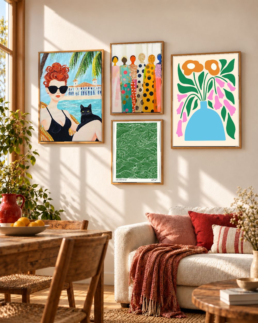 Set de 4 cuadros decorativos que combinan
