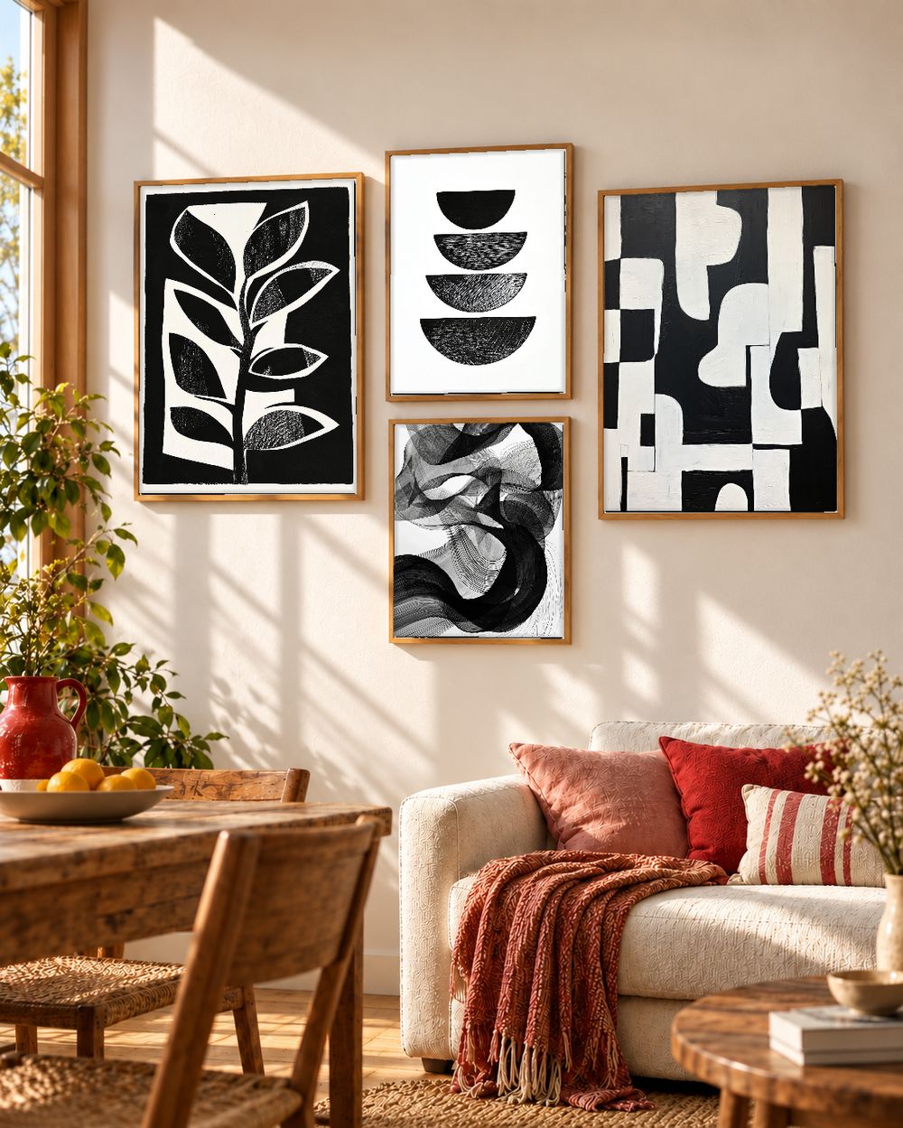 Set de 4 cuadros decorativos que combinan