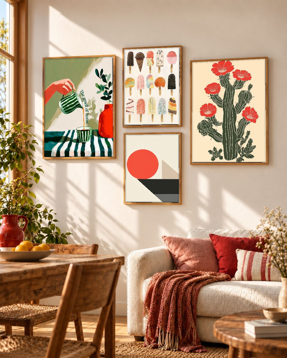 Set de 4 cuadros decorativos que combinan