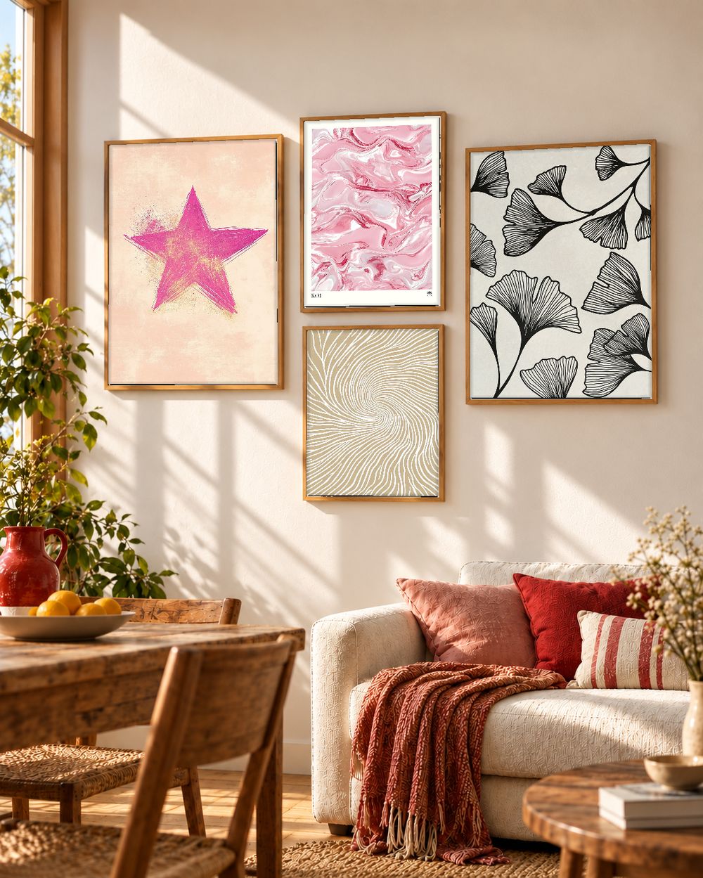Set de 4 cuadros decorativos que combinan