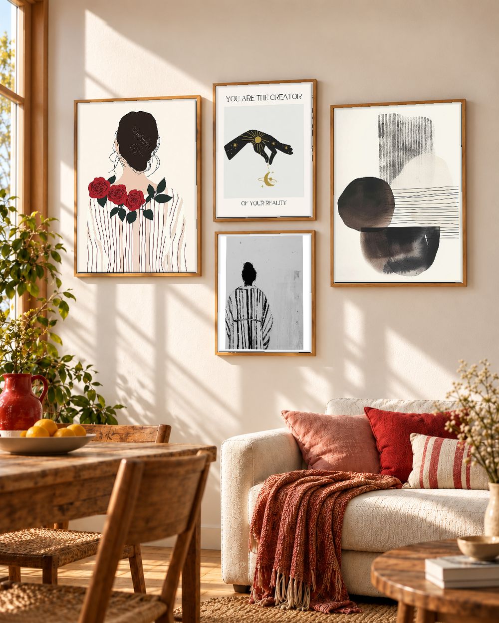 Set de 4 cuadros decorativos que combinan