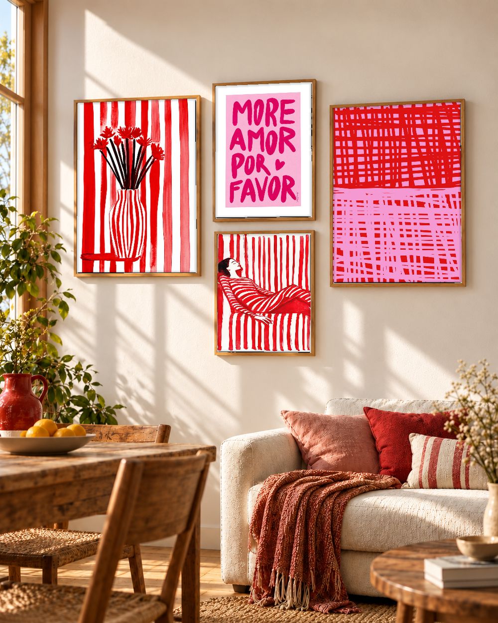 Set de 4 cuadros decorativos que combinan