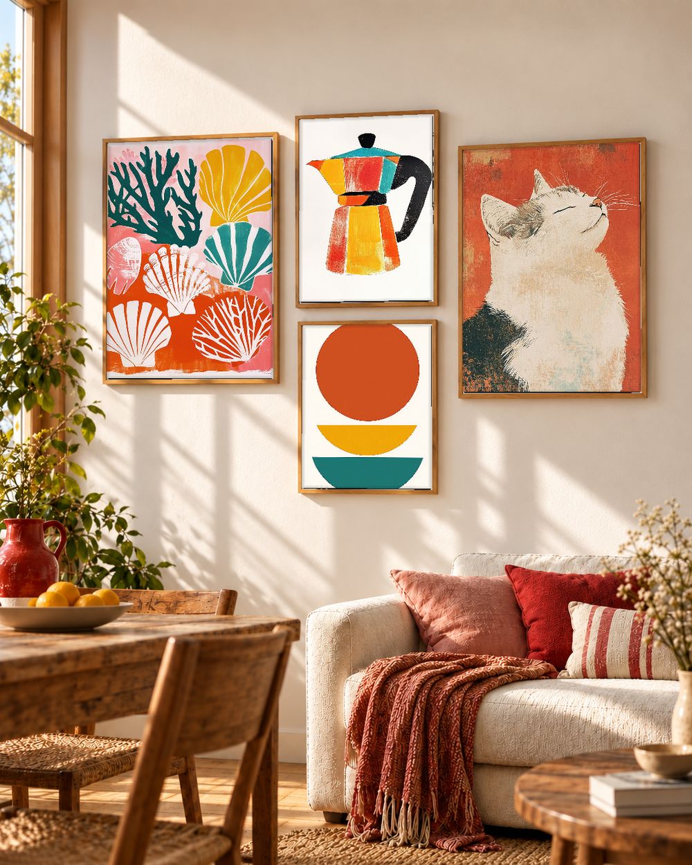 Set de 4 cuadros decorativos que combinan