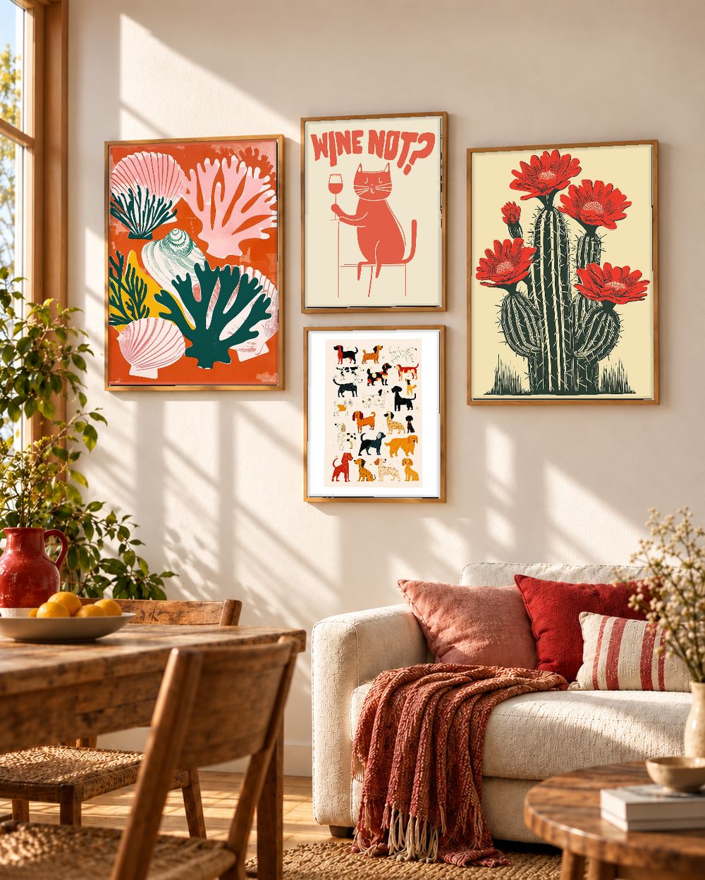 Set de 4 cuadros decorativos que combinan