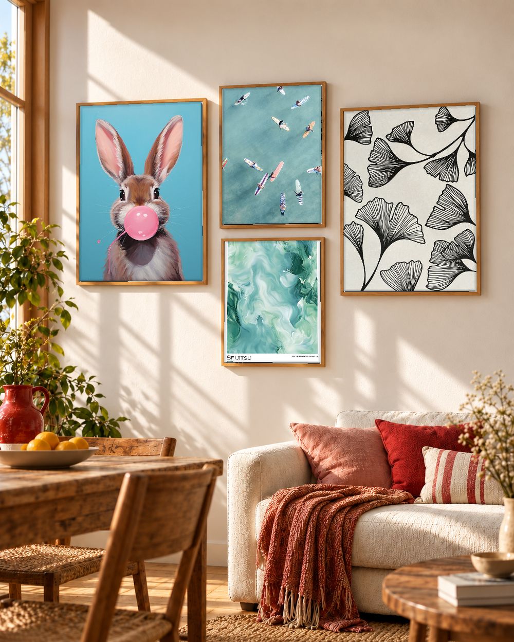 Set de 4 cuadros decorativos que combinan