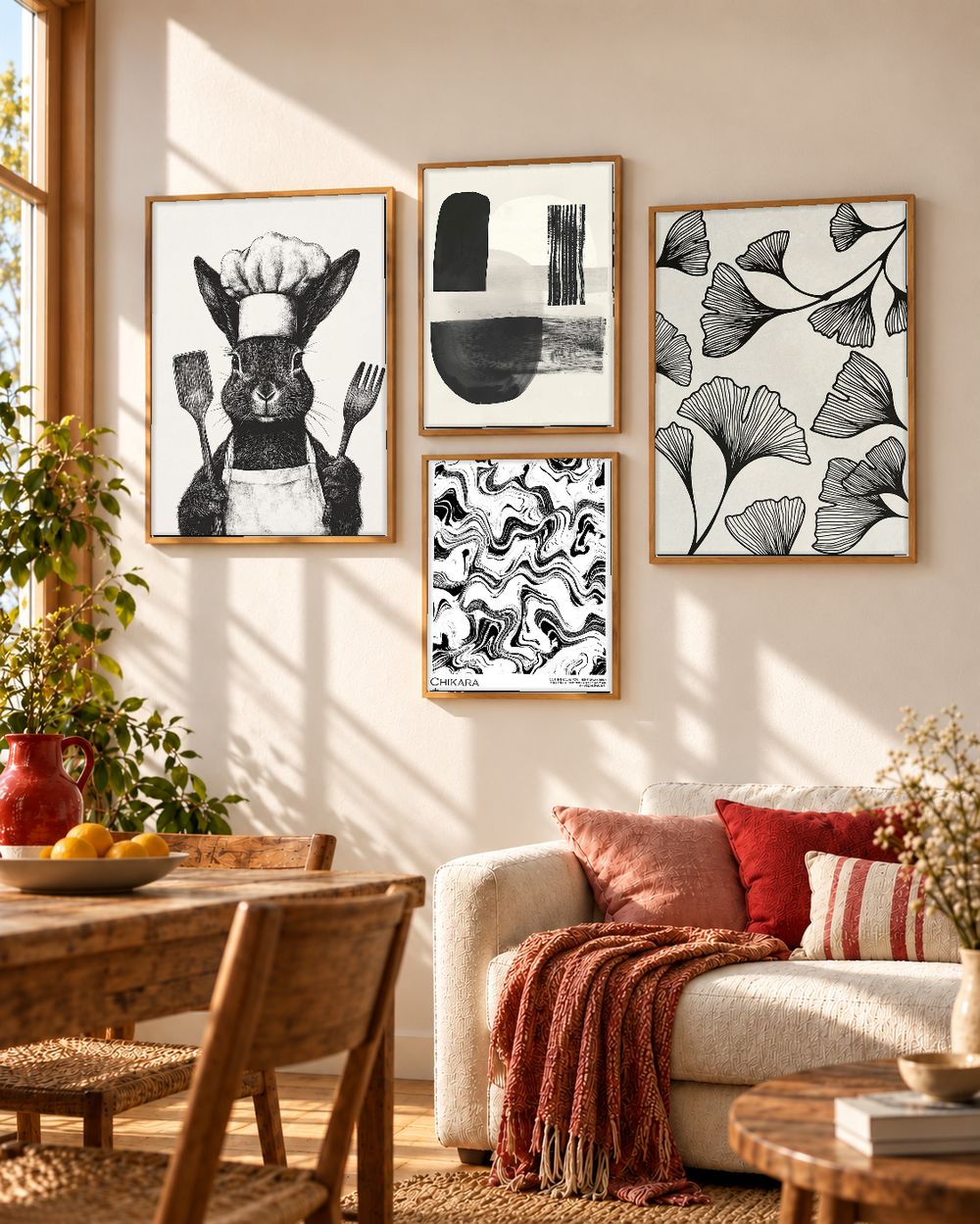 Set de 4 cuadros decorativos que combinan