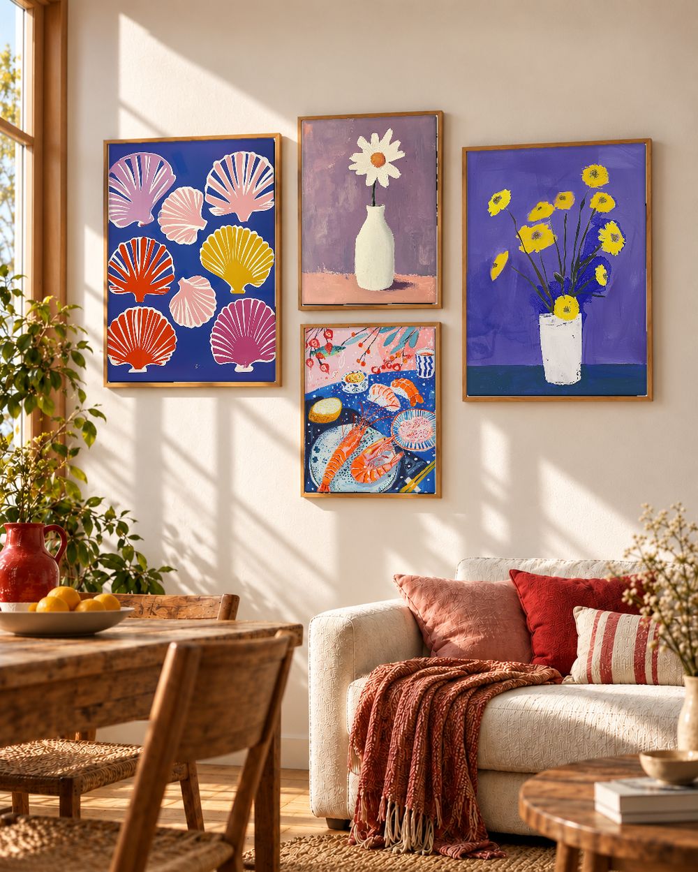 Set de 4 cuadros decorativos que combinan
