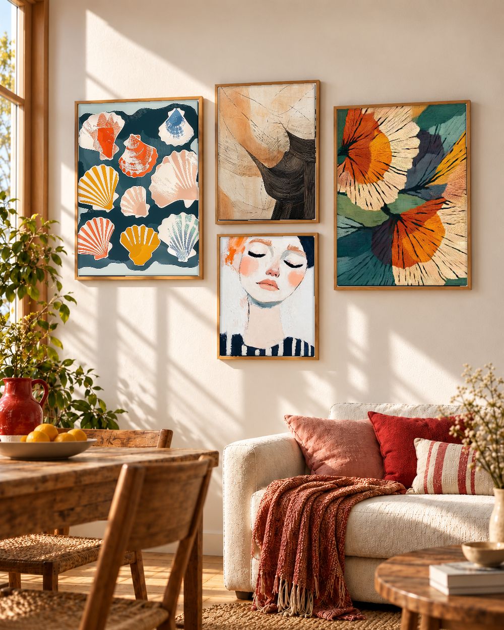 Set de 4 cuadros decorativos que combinan