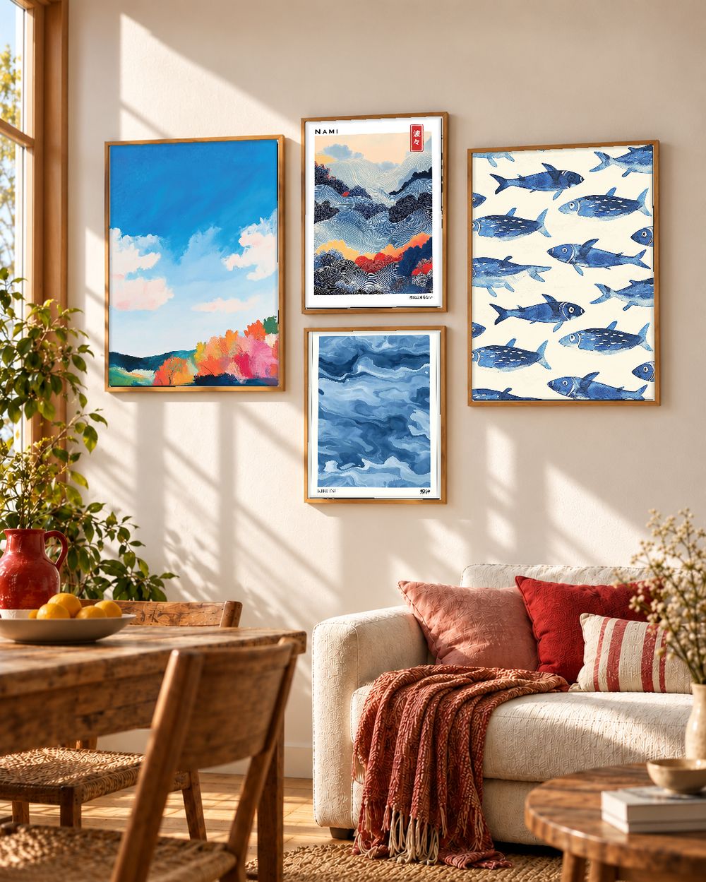 Set de 4 cuadros decorativos que combinan