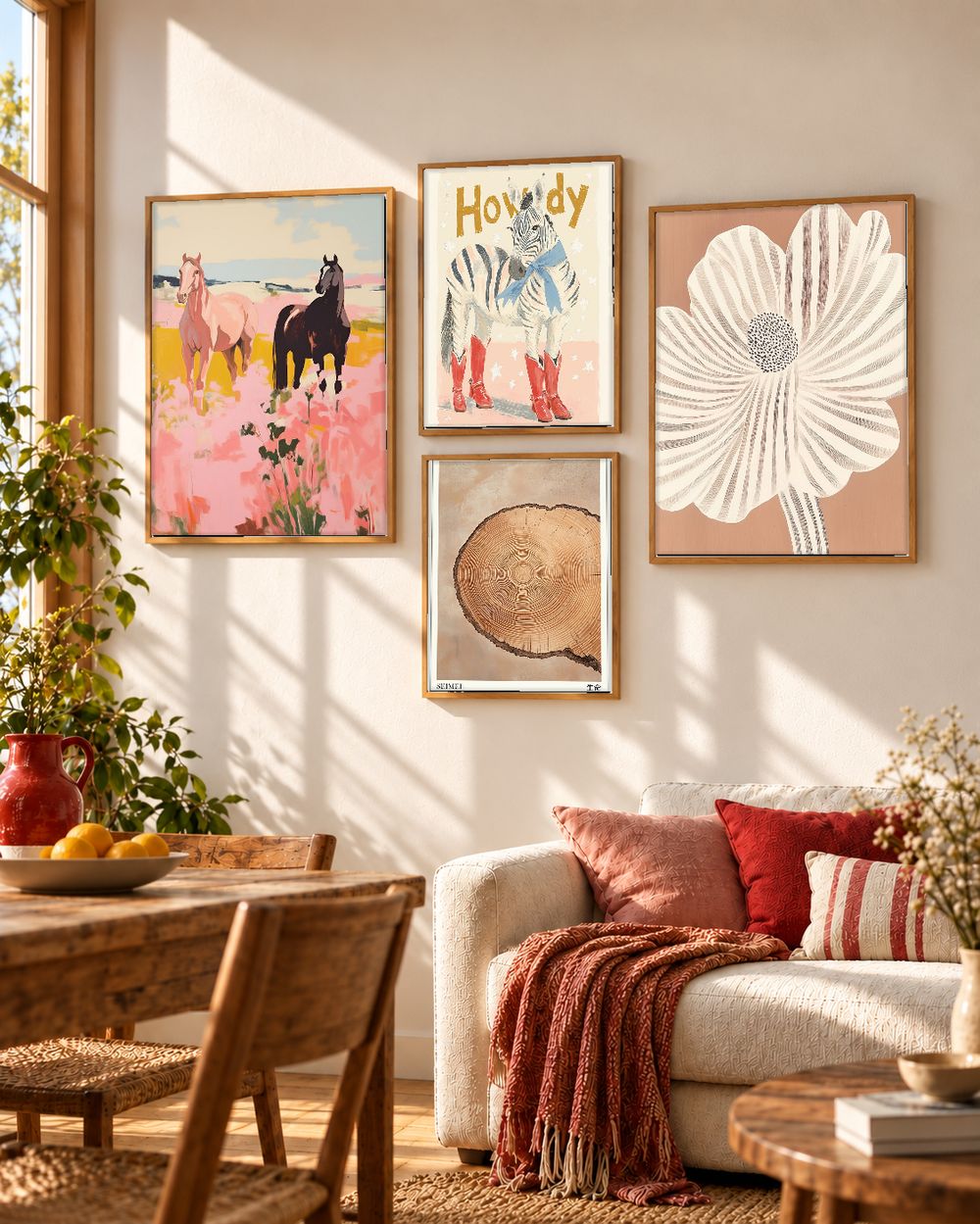 Set de 4 cuadros decorativos que combinan