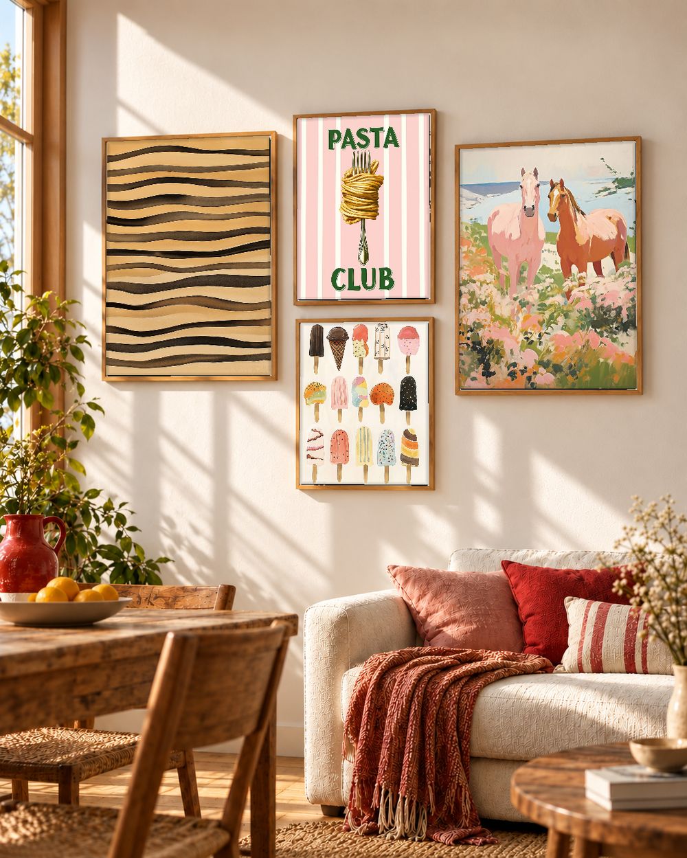 Set de 4 cuadros decorativos que combinan