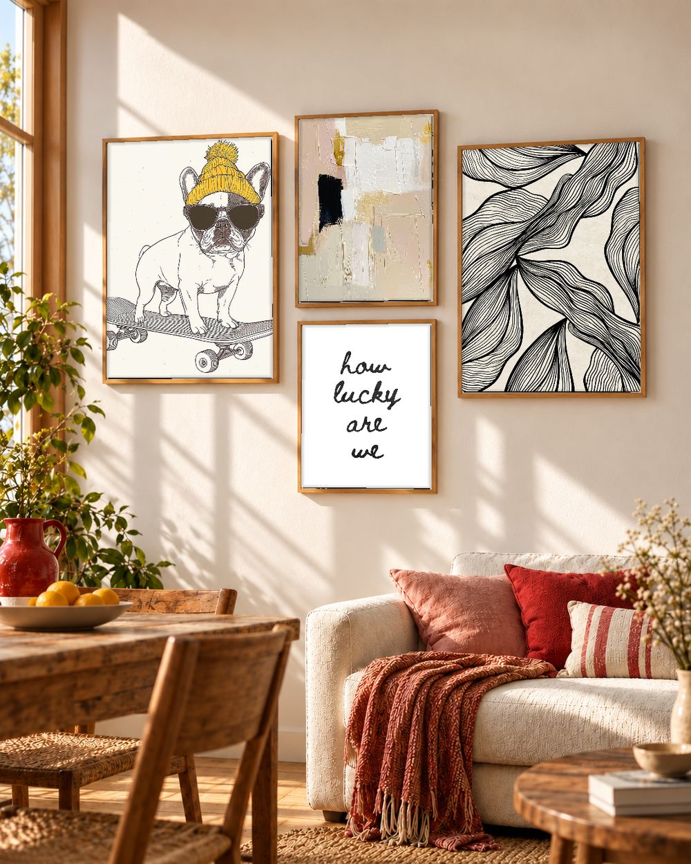 Set de 4 cuadros decorativos que combinan