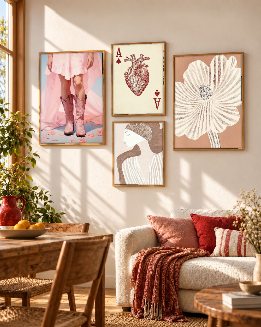 Set de 4 cuadros decorativos que combinan