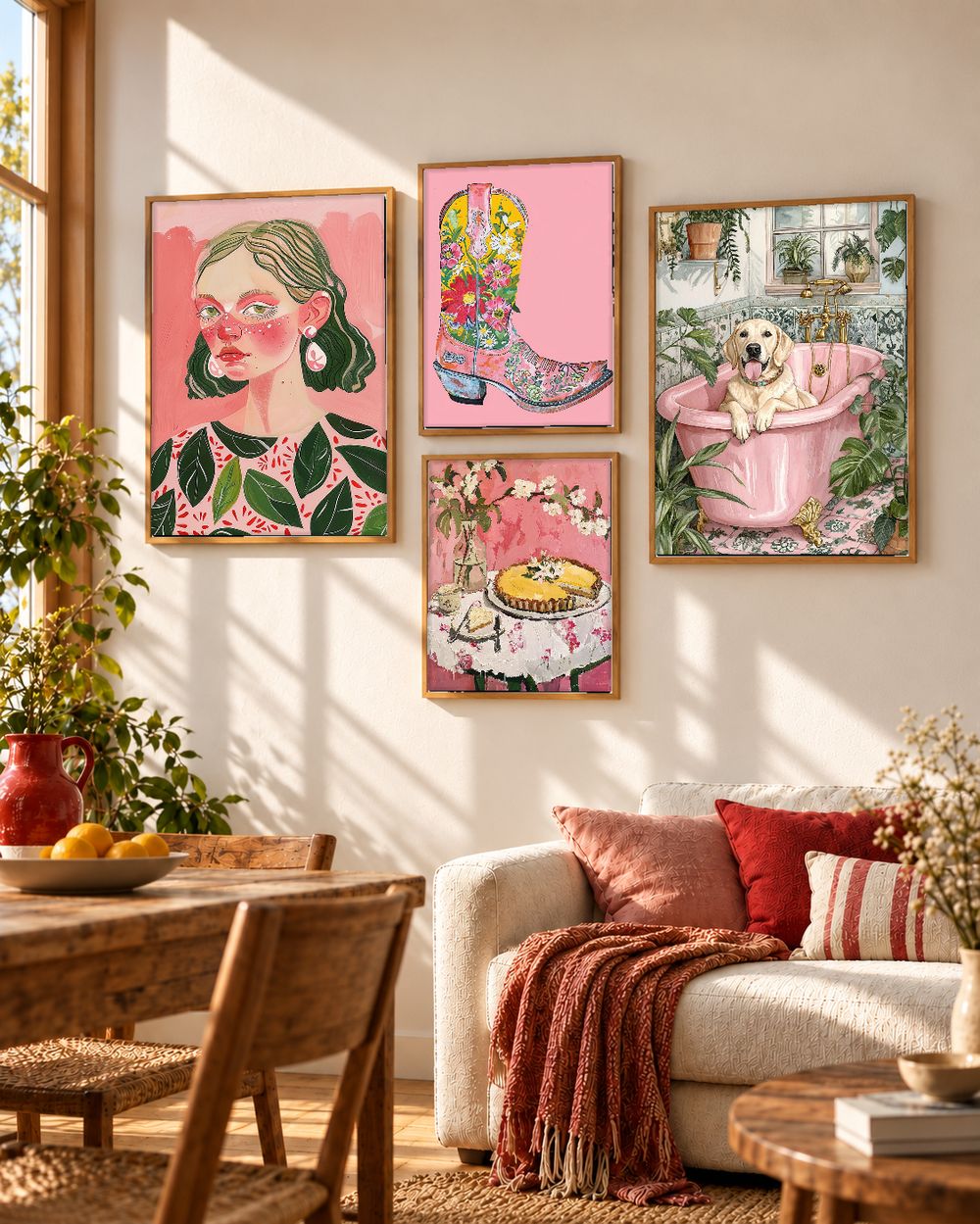 Set de 4 cuadros decorativos que combinan