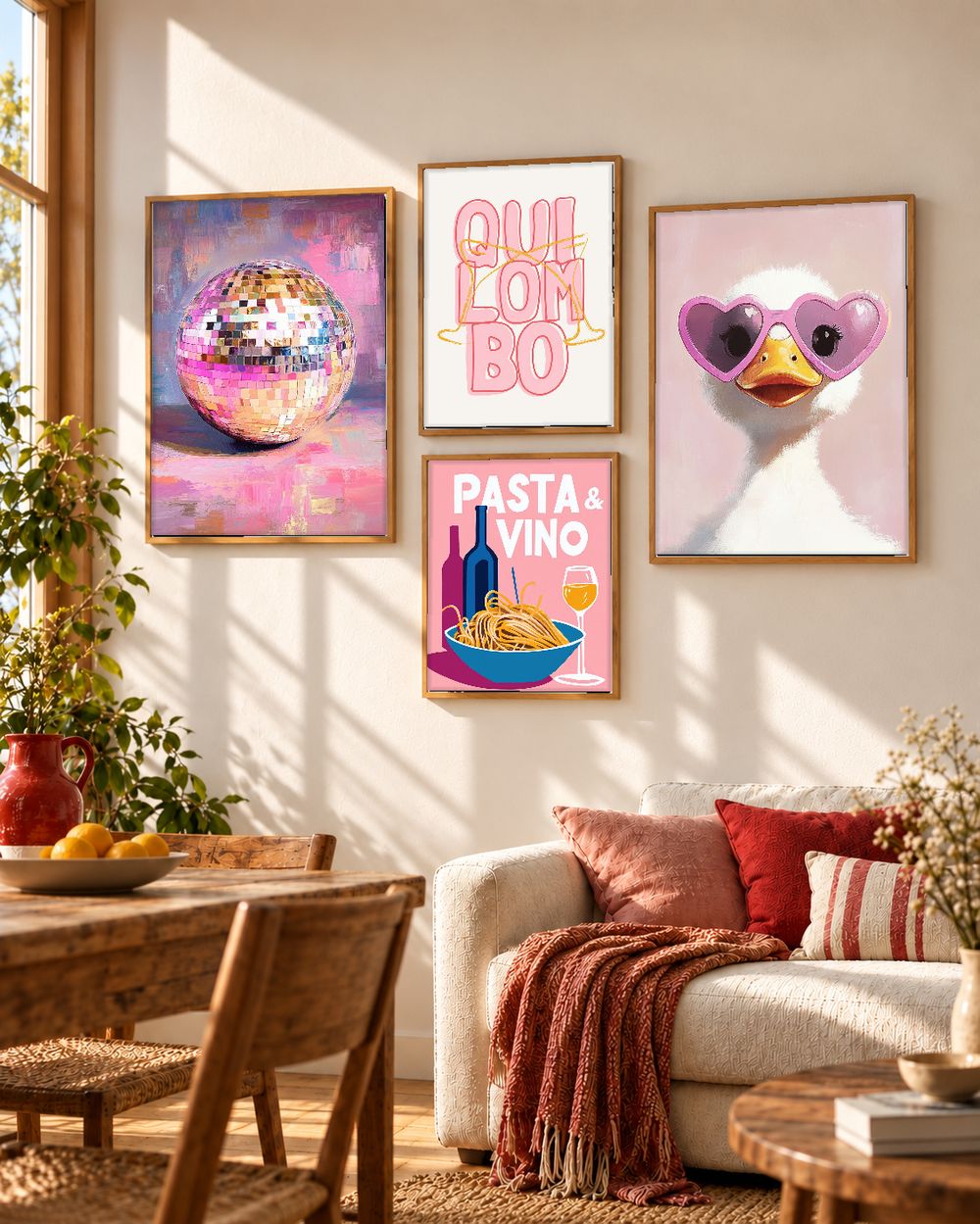 Set de 4 cuadros decorativos que combinan