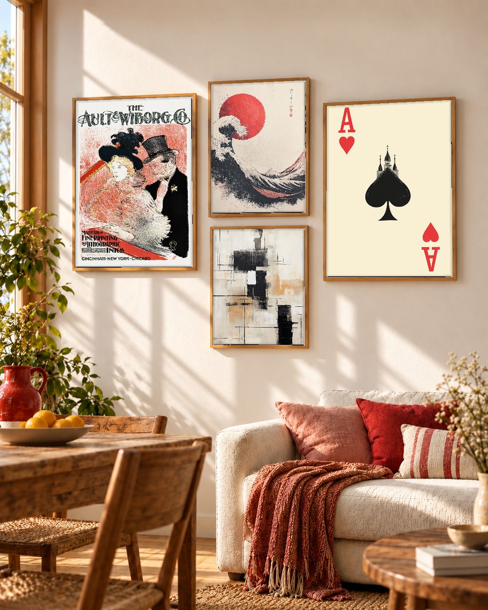 Set de 4 cuadros decorativos que combinan