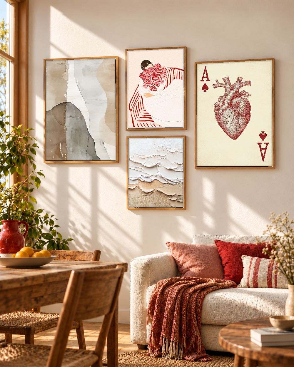 Set de 4 cuadros decorativos que combinan