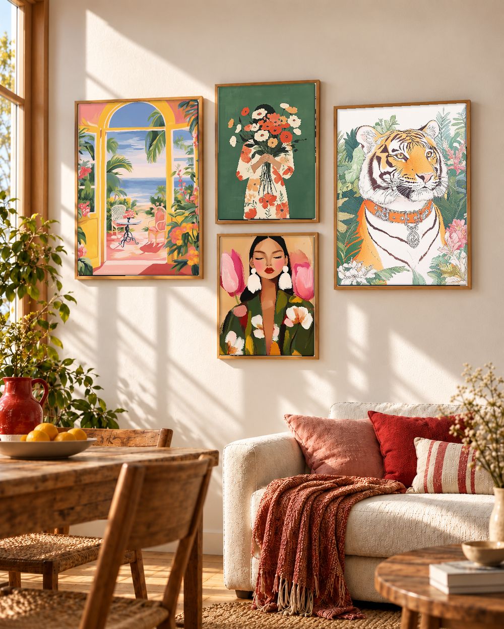 Set de 4 cuadros decorativos que combinan