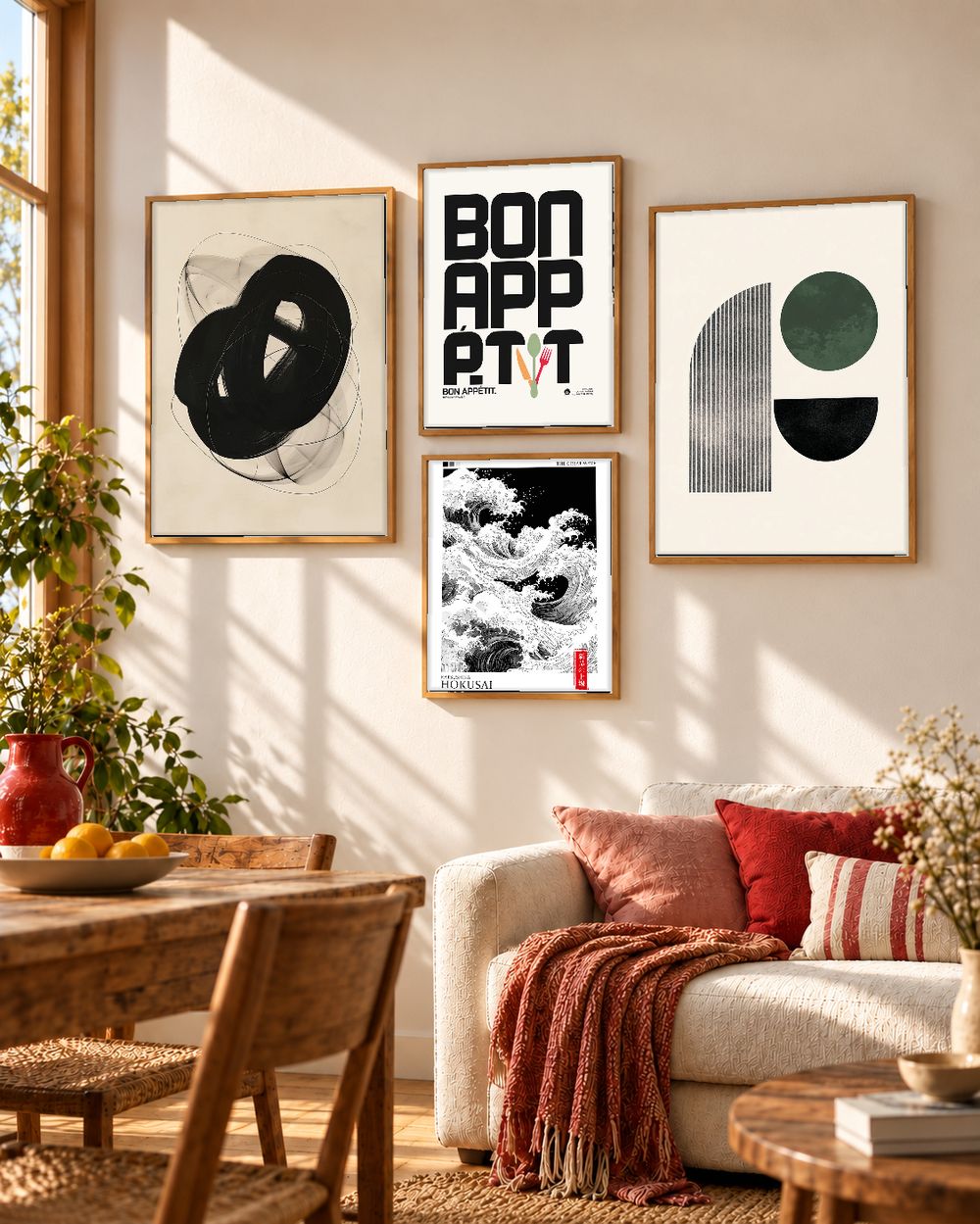 Set de 4 cuadros decorativos que combinan