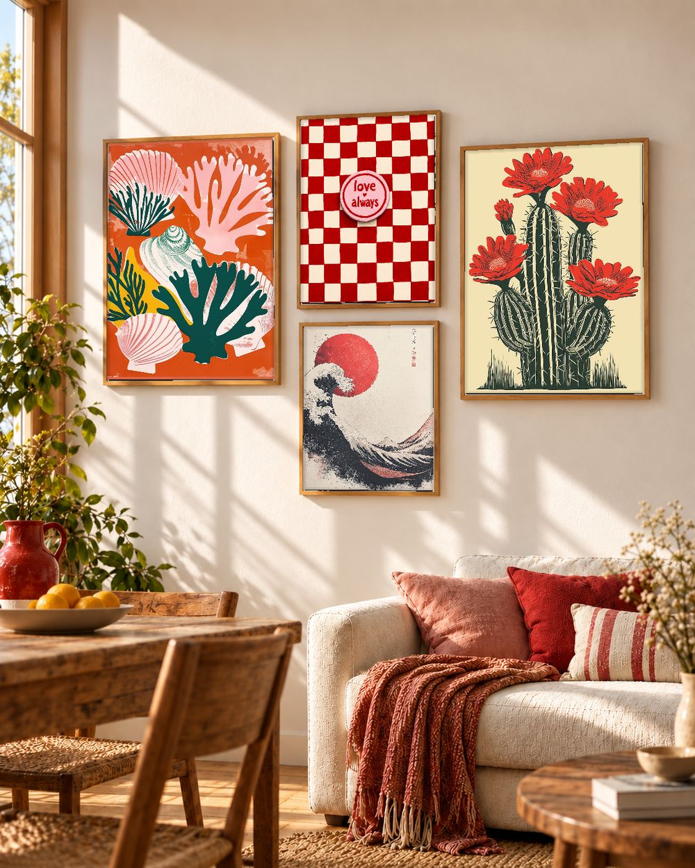 Set de 4 cuadros decorativos que combinan