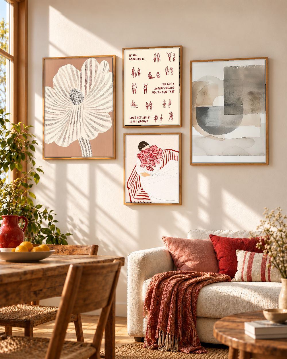 Set de 4 cuadros decorativos que combinan