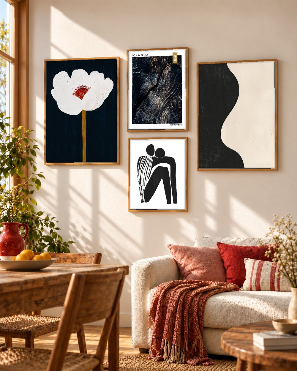 Set de 4 cuadros decorativos que combinan