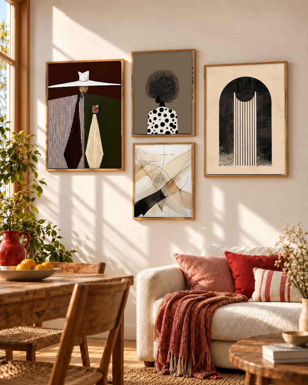 Set de 4 cuadros decorativos que combinan