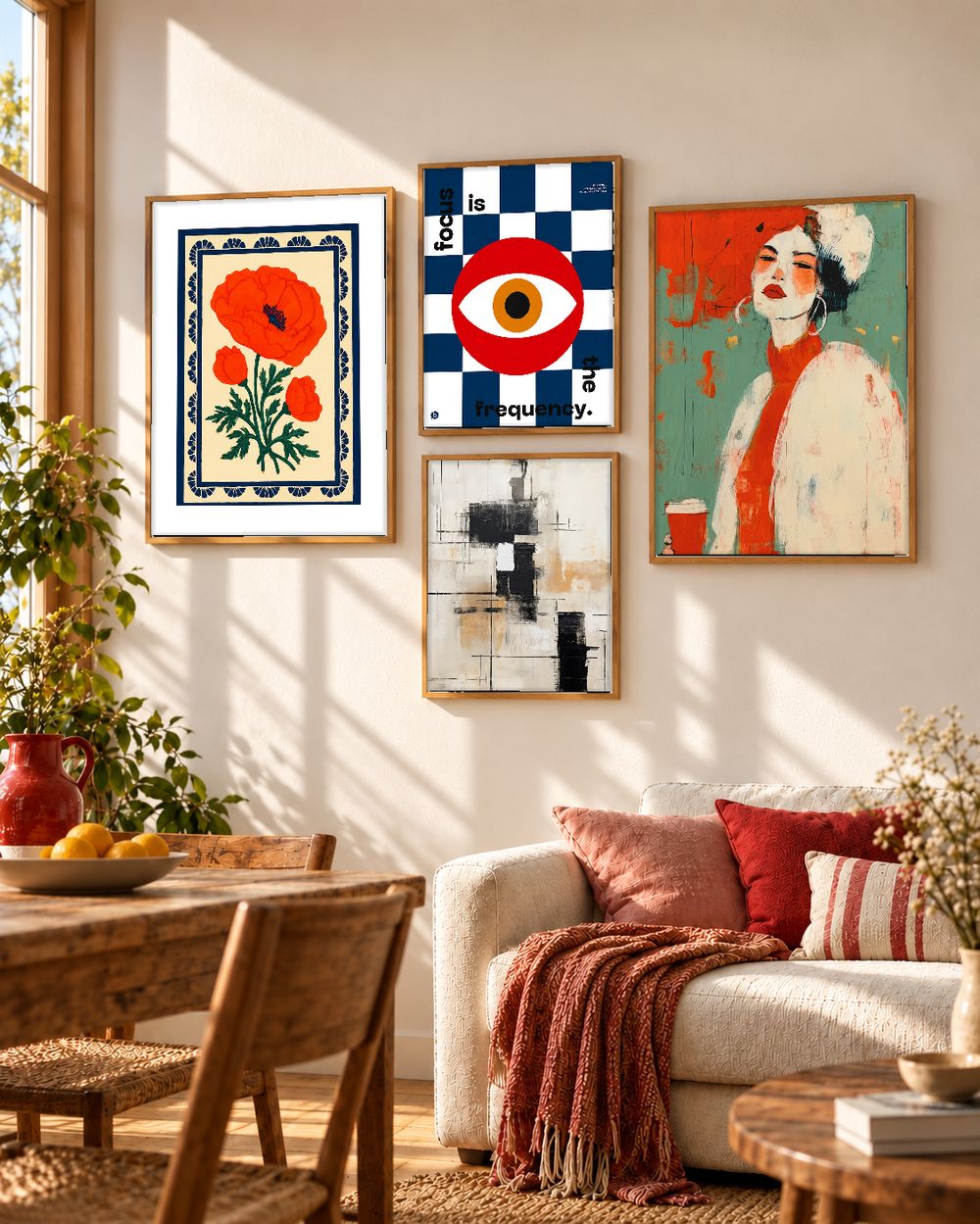 Set de 4 cuadros decorativos que combinan