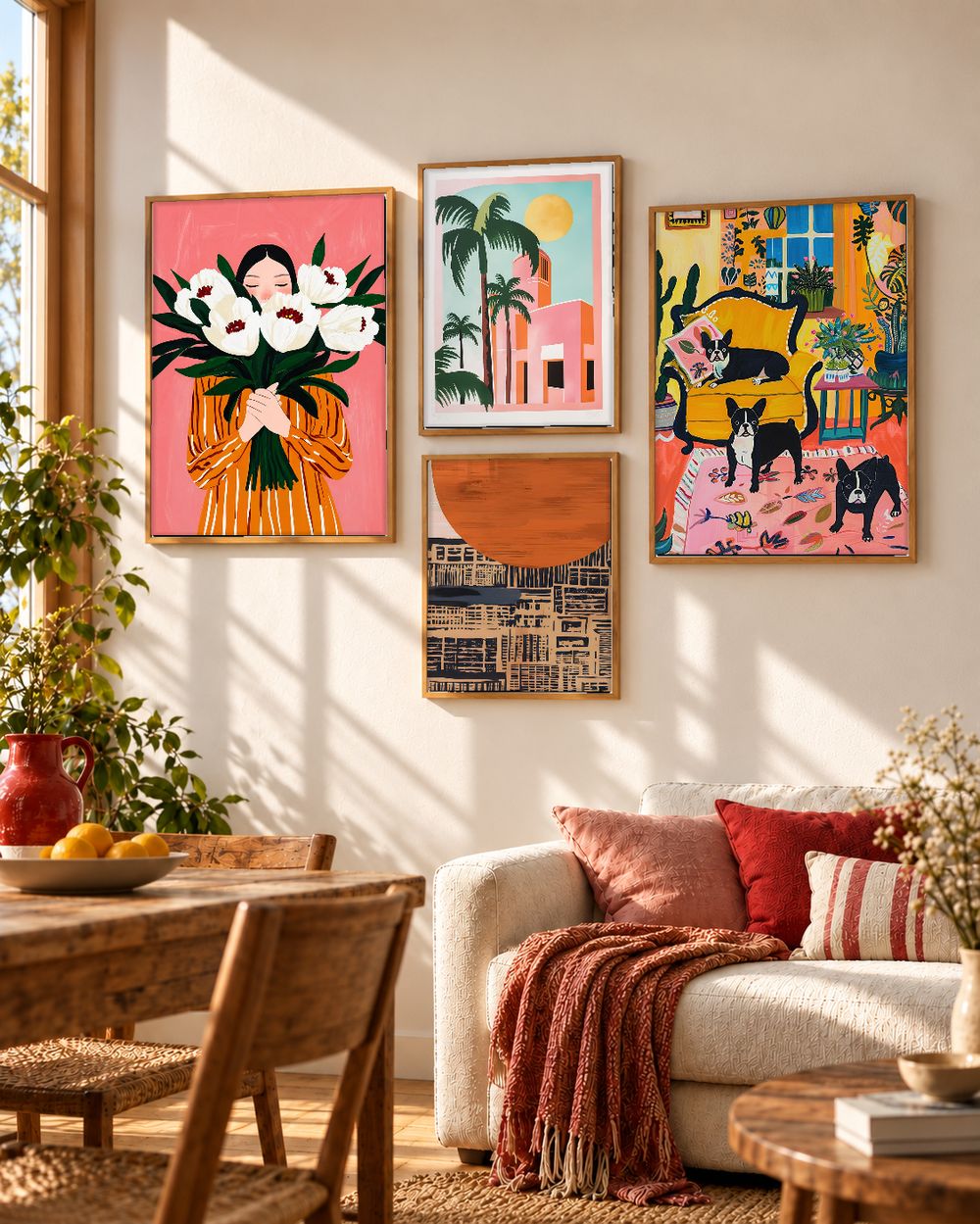 Set de 4 cuadros decorativos que combinan