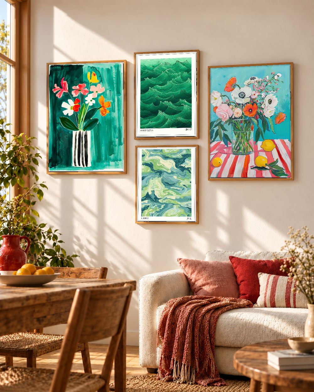 Set de 4 cuadros decorativos que combinan