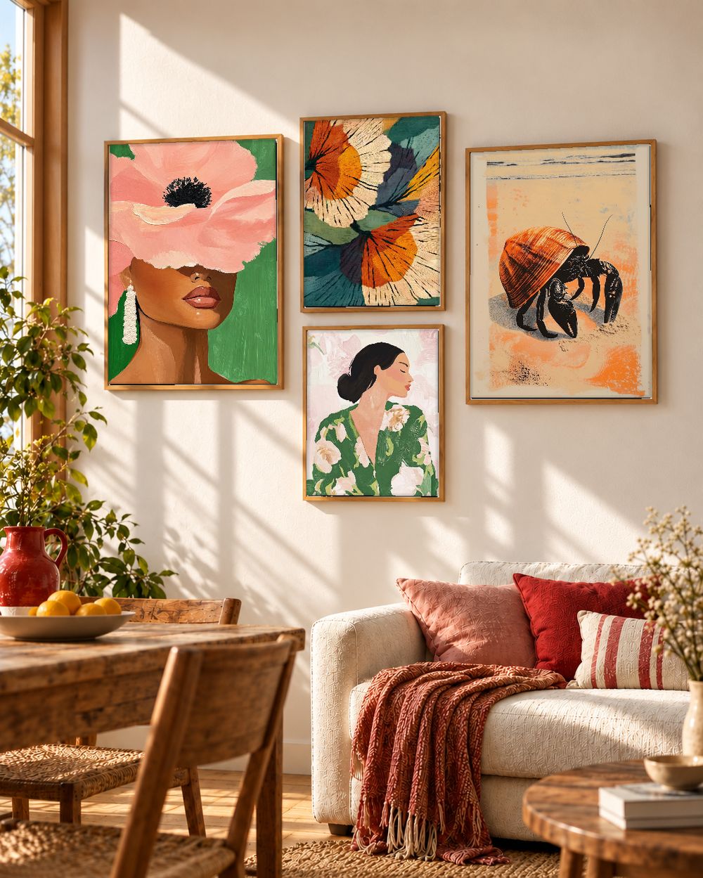 Set de 4 cuadros decorativos que combinan