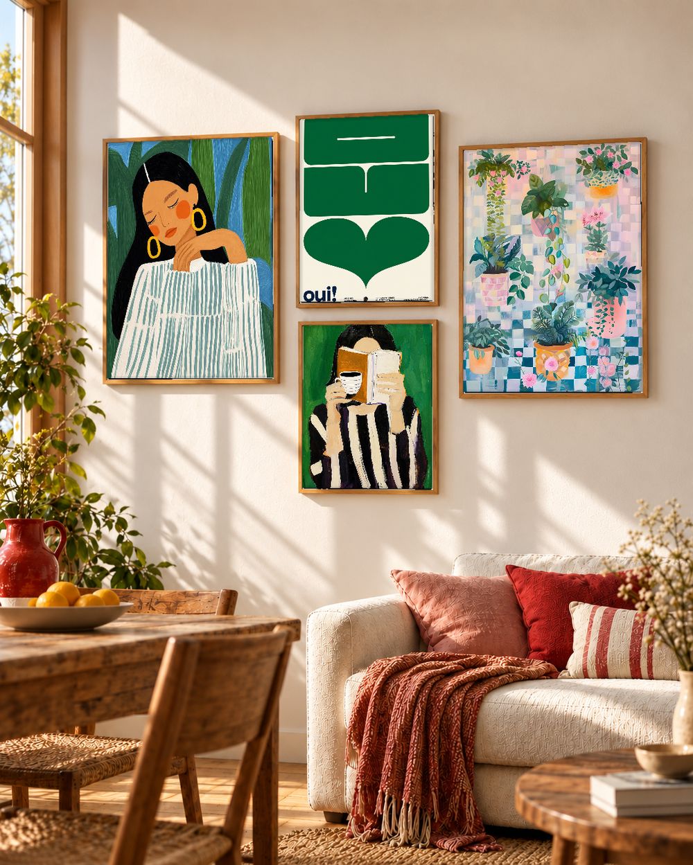Set de 4 cuadros decorativos que combinan