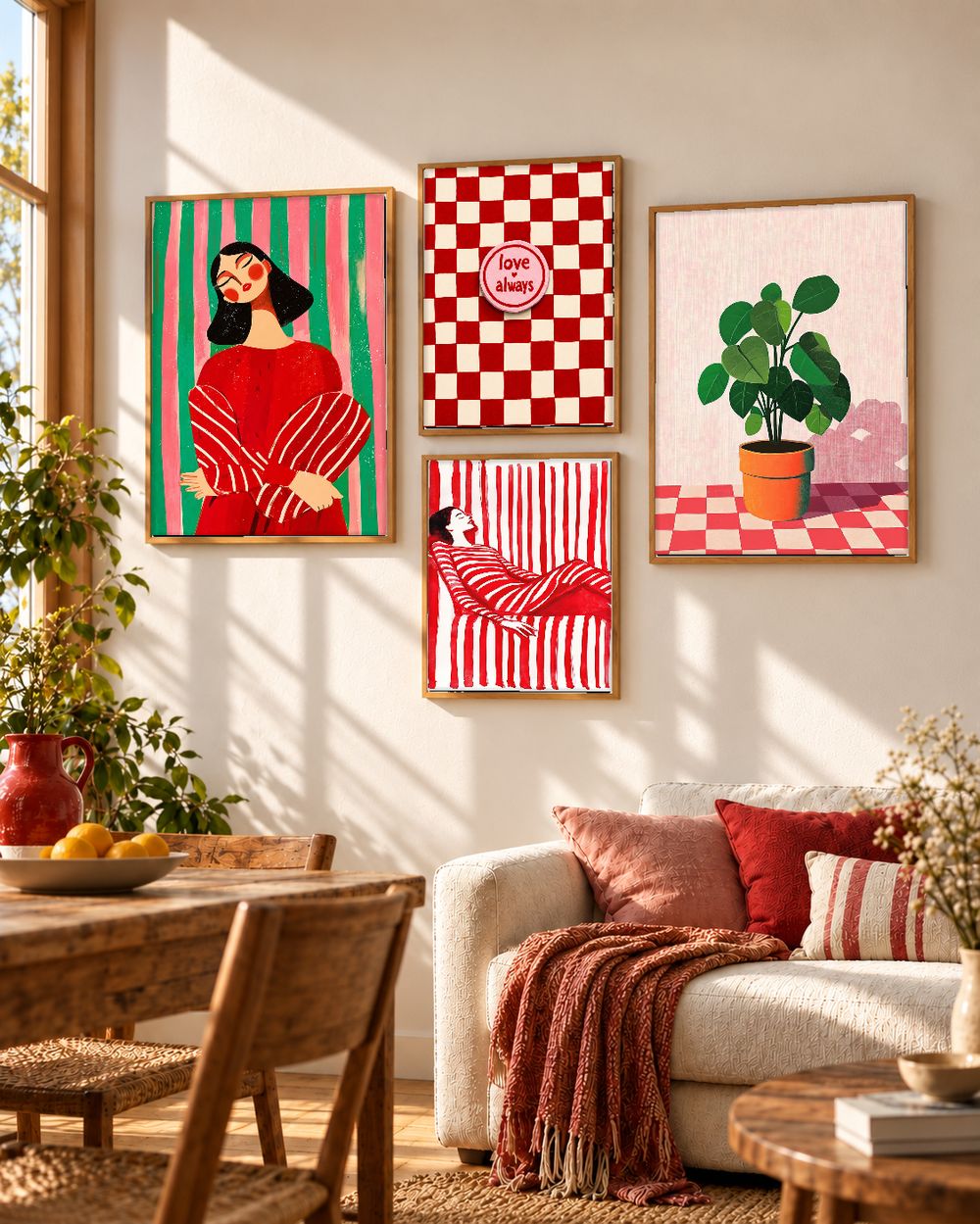 Set de 4 cuadros decorativos que combinan