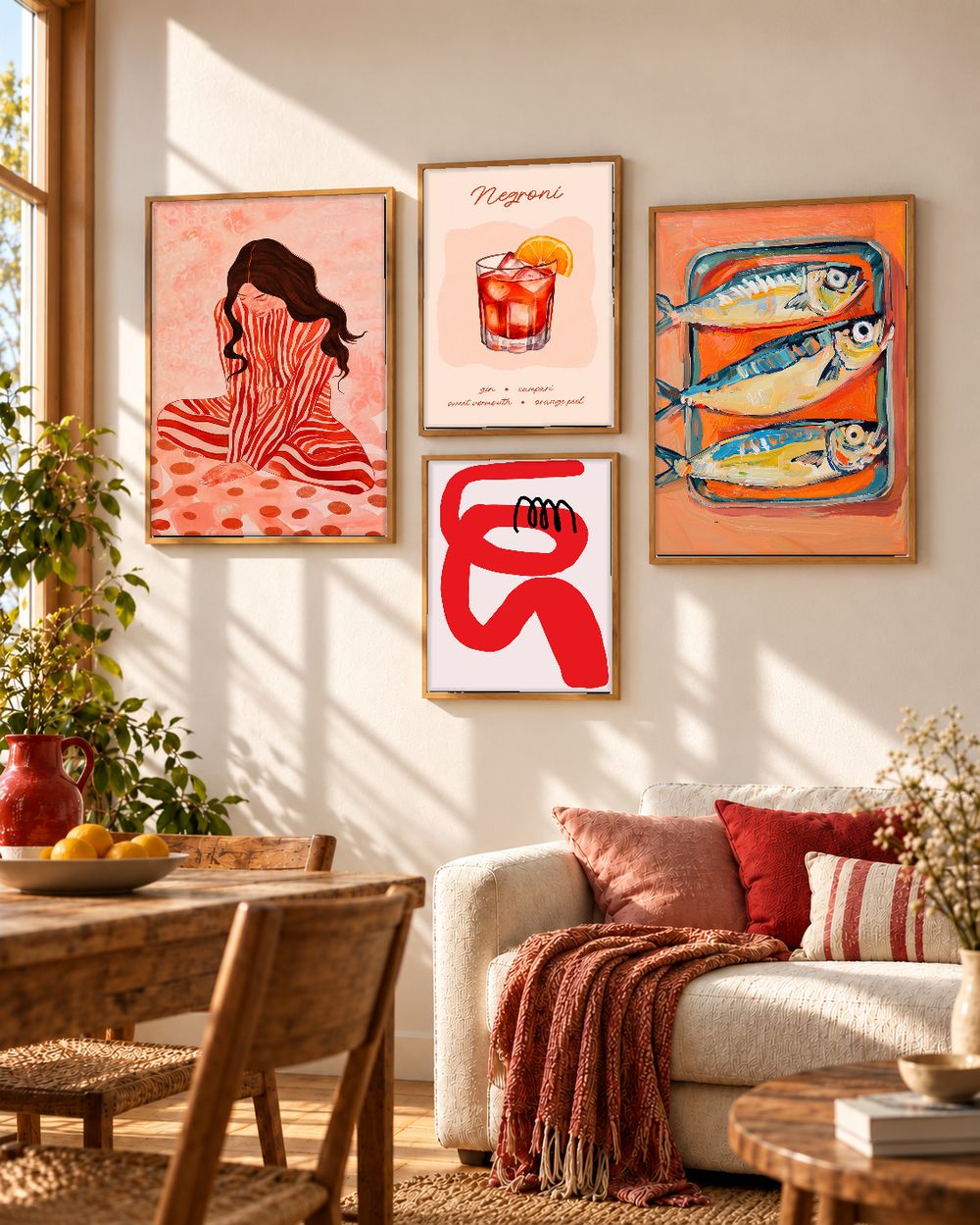 Set de 4 cuadros decorativos que combinan