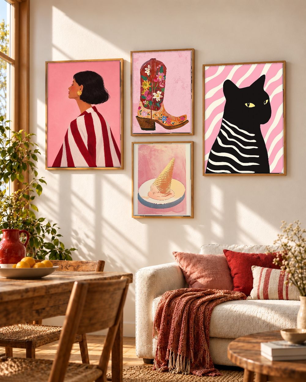 Set de 4 cuadros decorativos que combinan