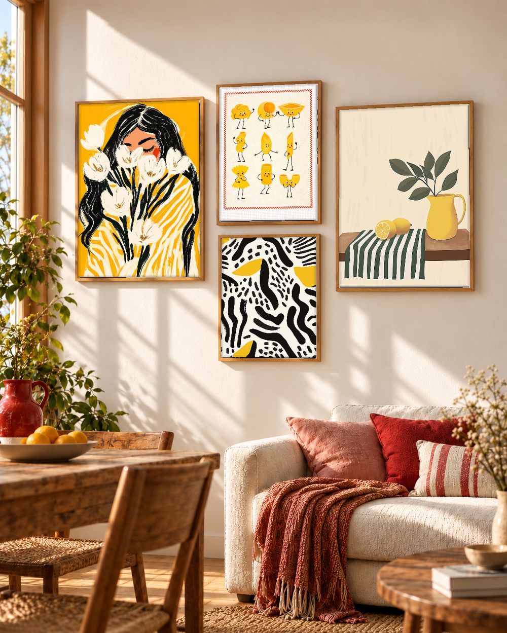 Set de 4 cuadros decorativos que combinan