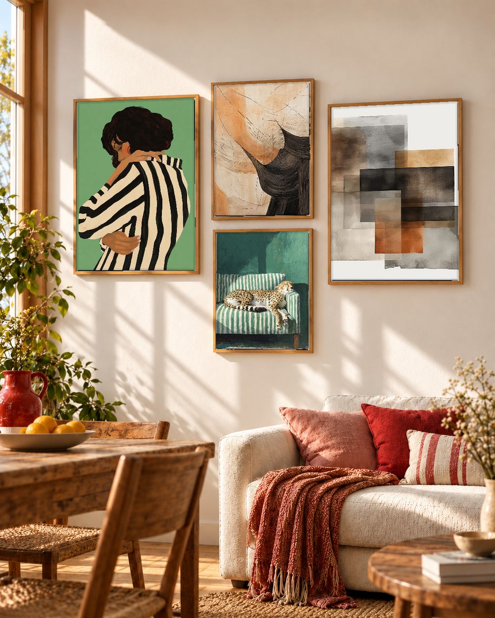 Set de 4 cuadros decorativos que combinan