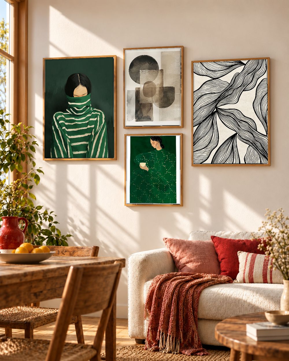 Set de 4 cuadros decorativos que combinan