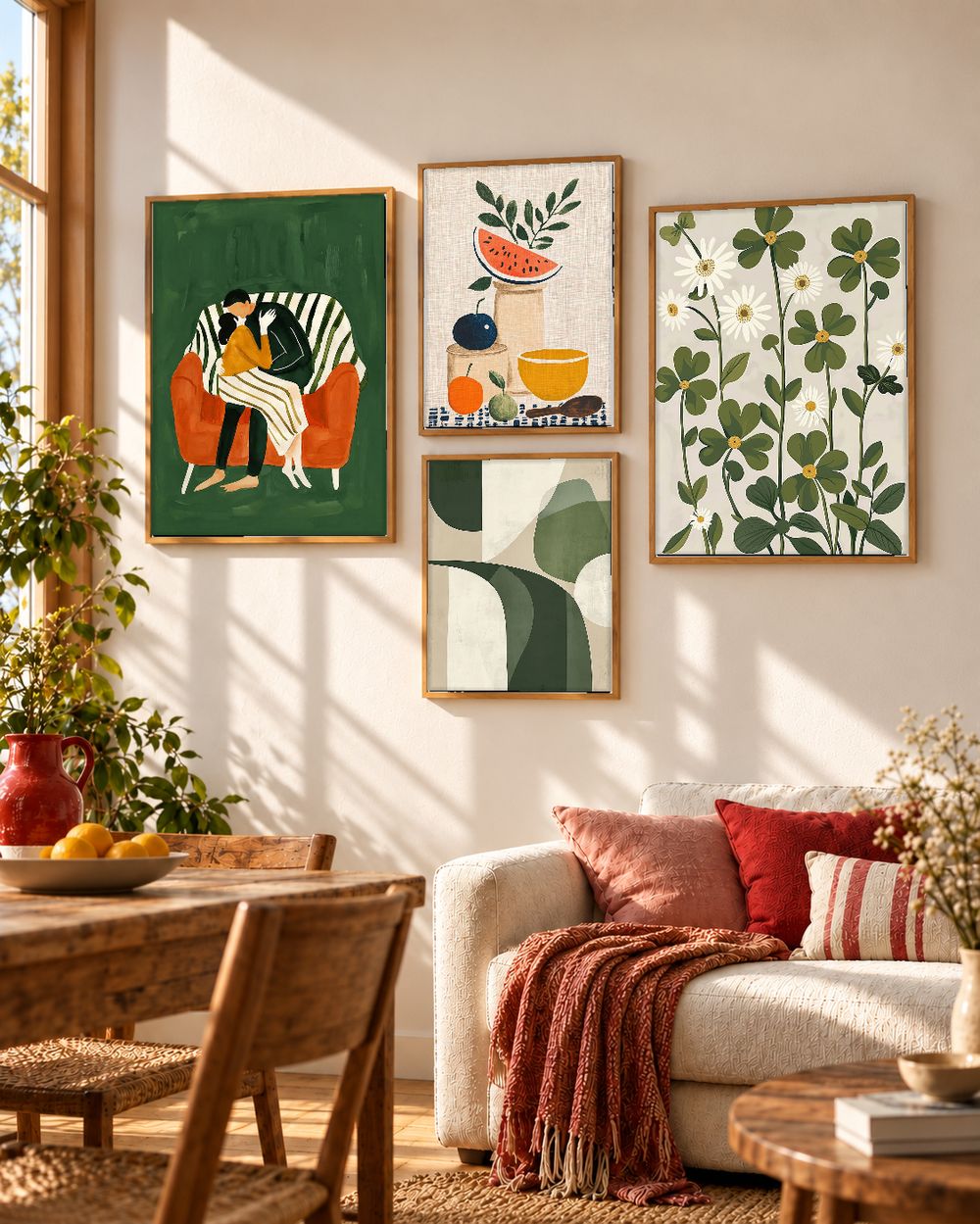 Set de 4 cuadros decorativos que combinan