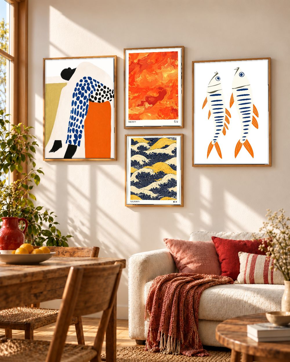 Set de 4 cuadros decorativos que combinan