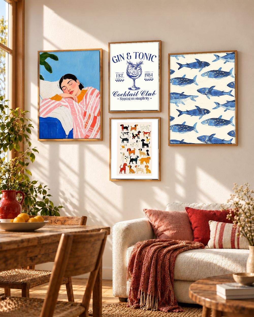 Set de 4 cuadros decorativos que combinan