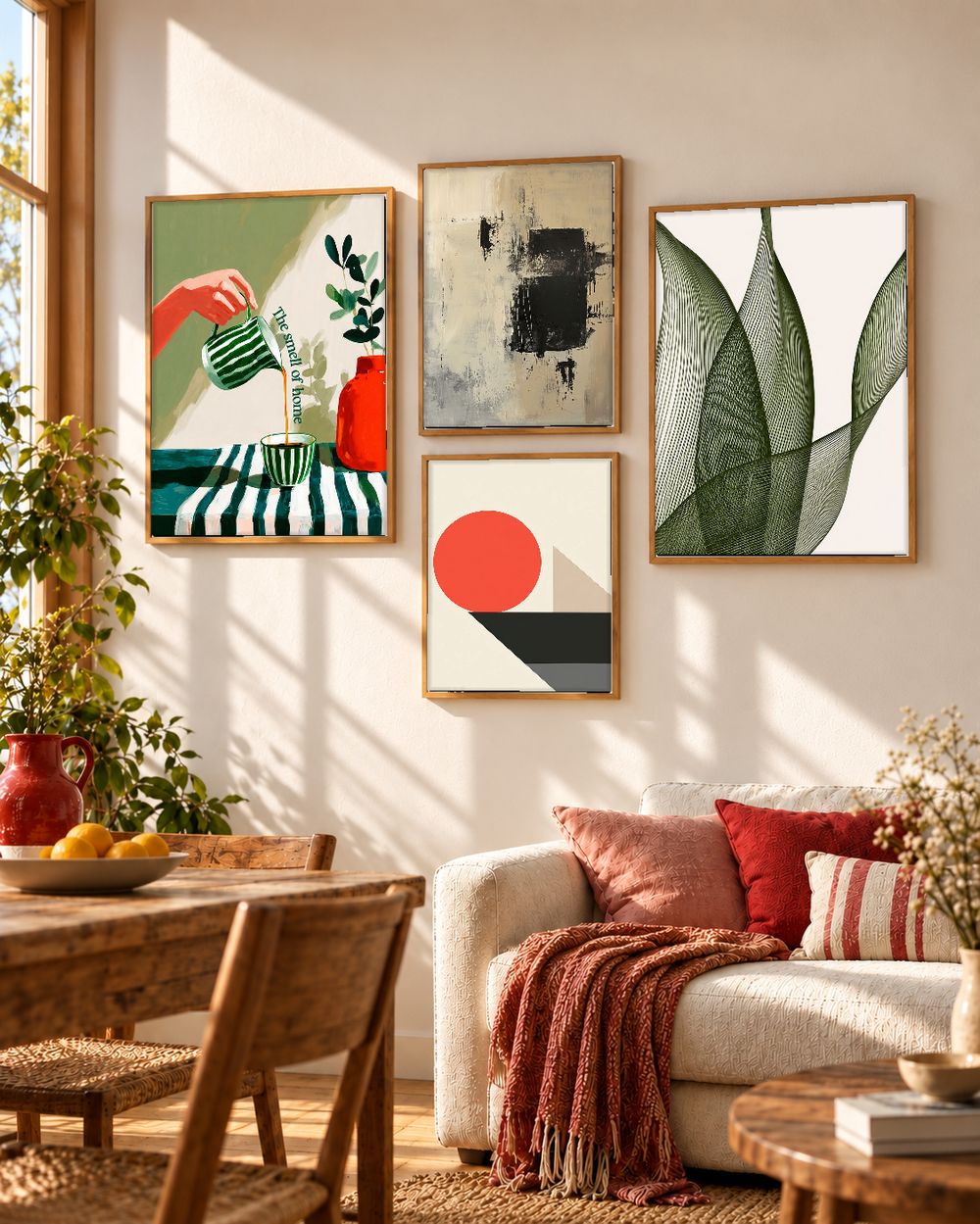 Set de 4 cuadros decorativos que combinan