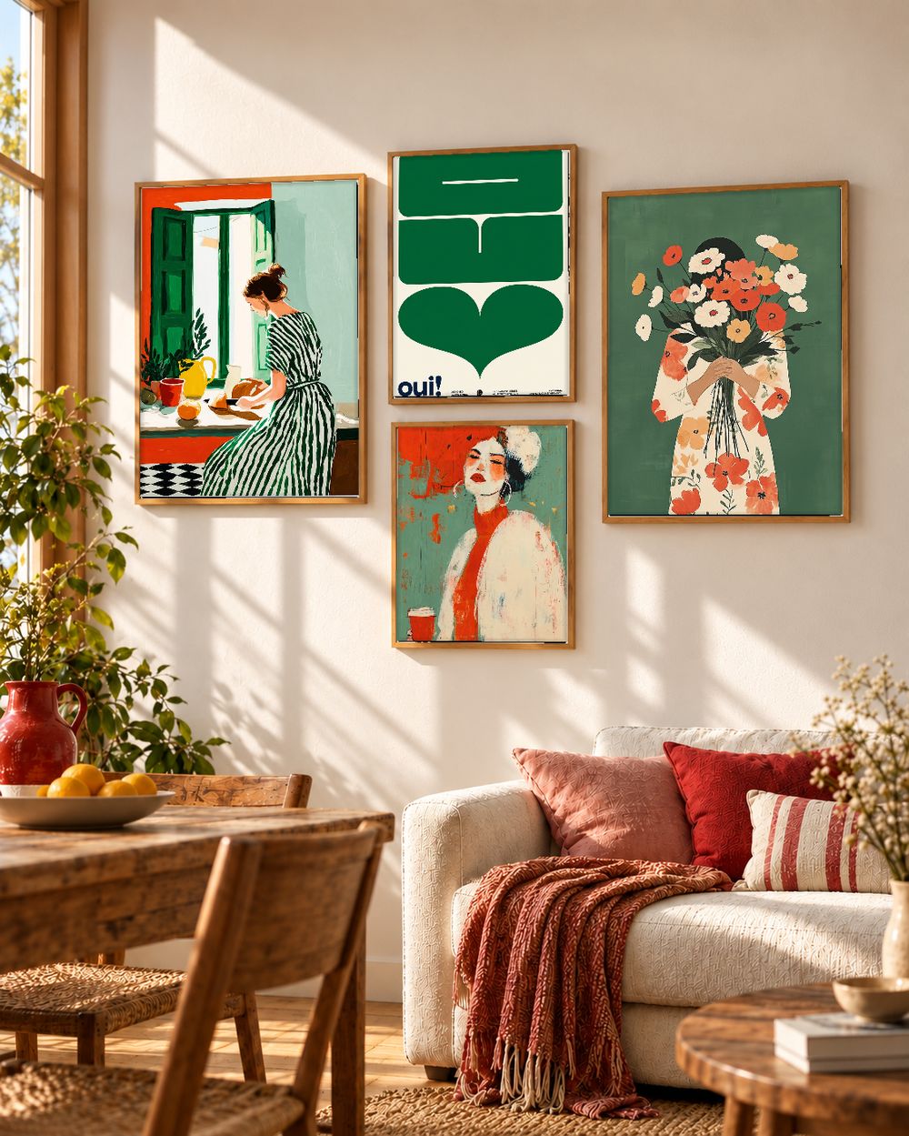 Set de 4 cuadros decorativos que combinan