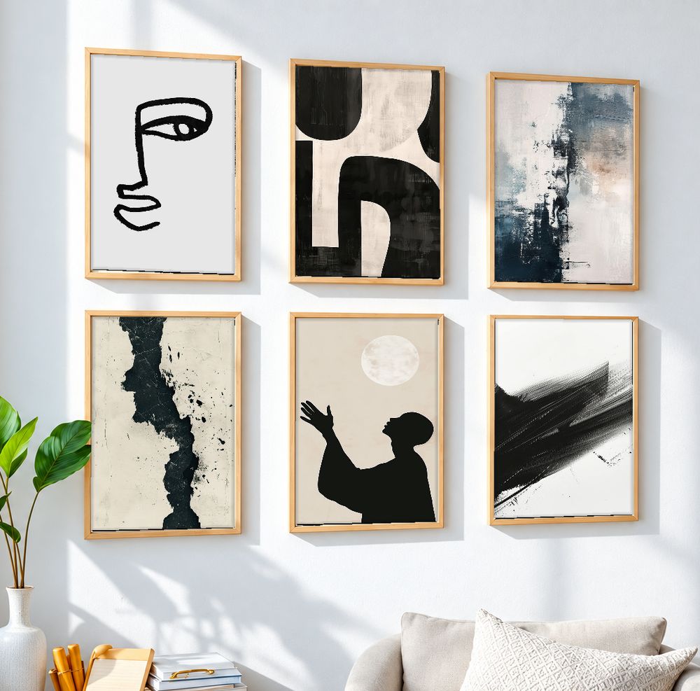 Set de 6 cuadros decorativos que combinan