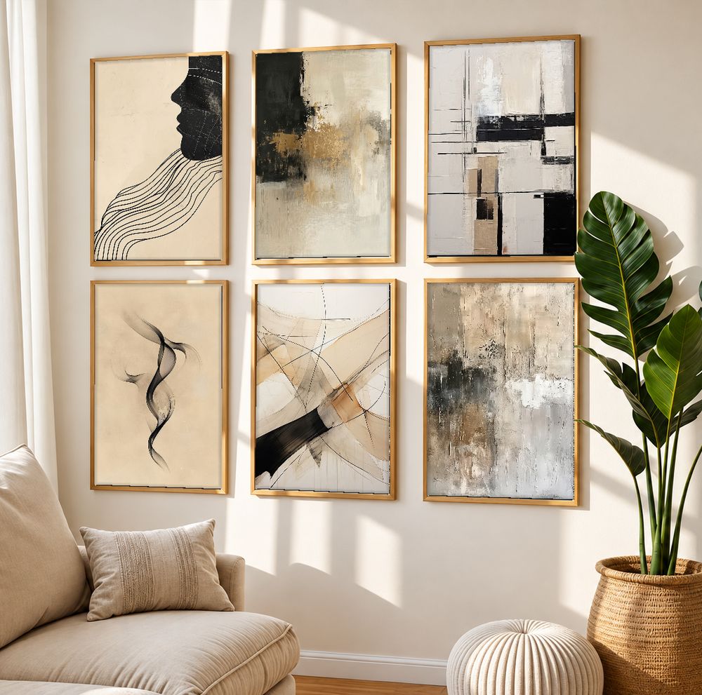 Set de 6 cuadros decorativos que combinan