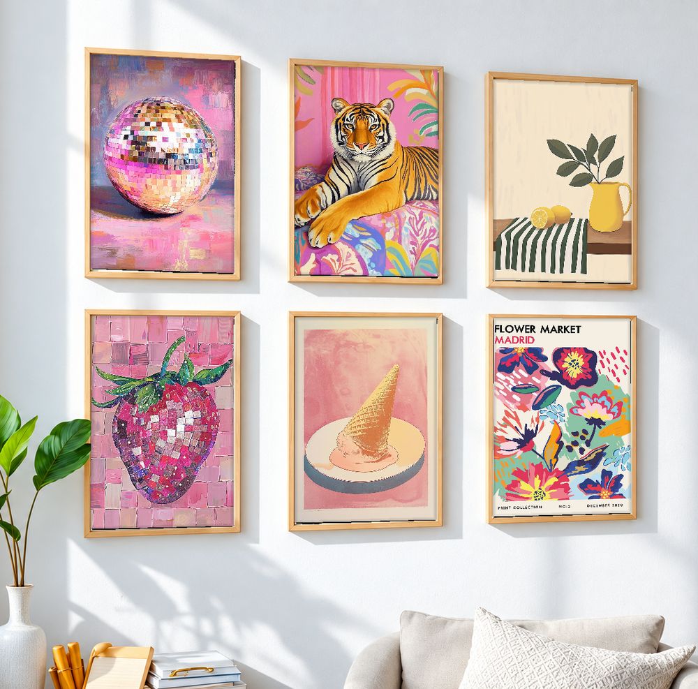 Set de 6 cuadros decorativos que combinan