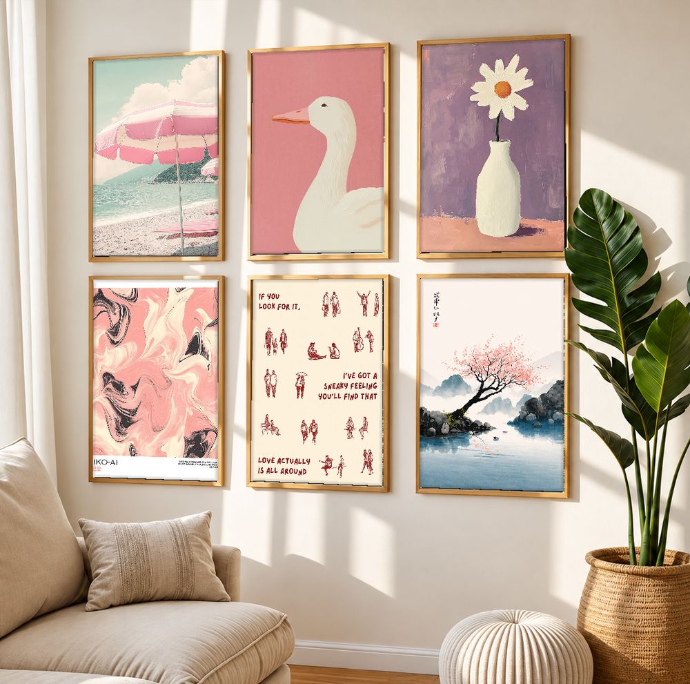 Set de 6 cuadros decorativos que combinan