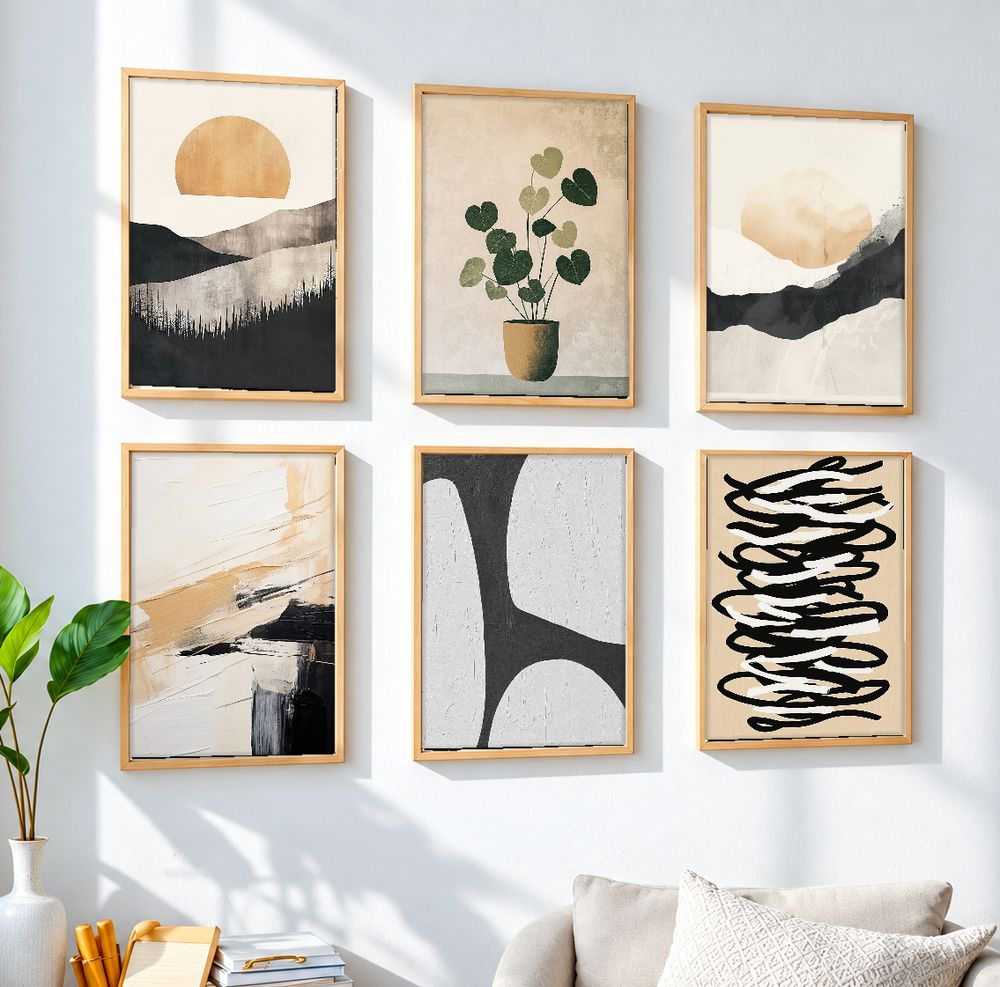 Set de 6 cuadros decorativos que combinan