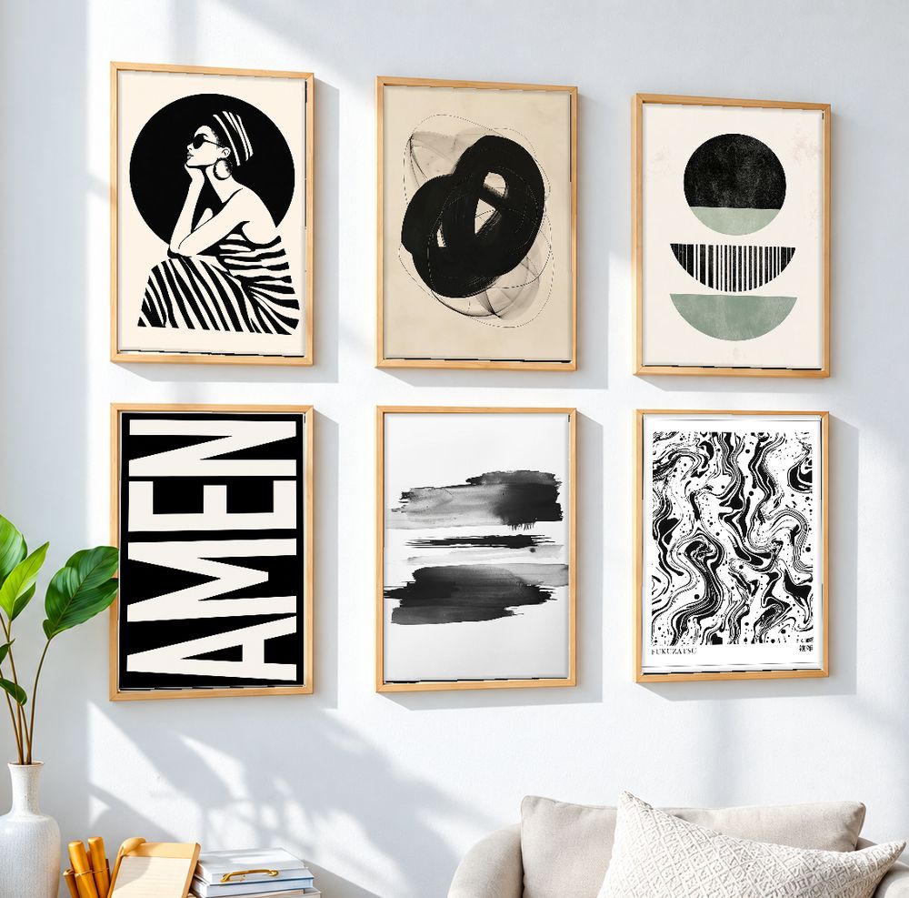 Set de 6 cuadros decorativos que combinan