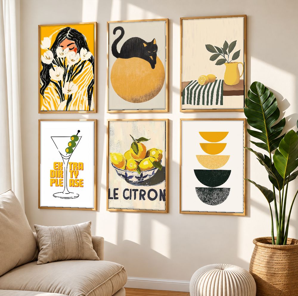 Set de 6 cuadros decorativos que combinan